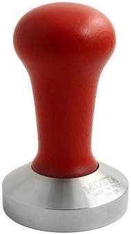 Темпер для кофе d58 мм MOTTA 8100R плоское стальное основание, ручка из дерева, цвет красный (1)