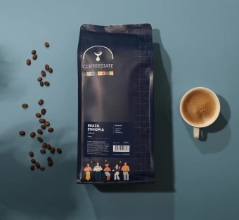 Brazil Ethiopia COFFEESTATE (для эспрессо) кофе в зёрнах, упак. 1 кг (1)