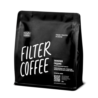Эфиопия Сидамо TASTY COFFEE (под фильтр) кофе в зернах упак. 250 г.