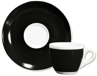 Кофейная пара для эспрессо Ancap Verona Millecolori AP-33015, черный, деколь чашка, ручка, блюдце
