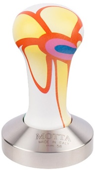 Темпер для кофе d58 мм MOTTA FLOWER 638158 плоское основание, ручка из дерева, цвет цветочный