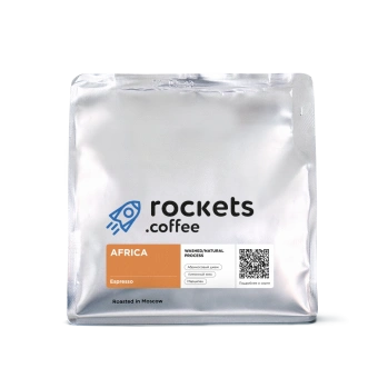 Africa ROCKETS COFFEE (для эспрессо) кофе в зернах, упак. 250 г.