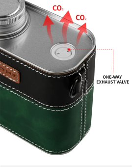 Фляга для хранения кофе MHW-3BOMBER Leather sheath sealed canister C5496, цвет сине-желтый (1)