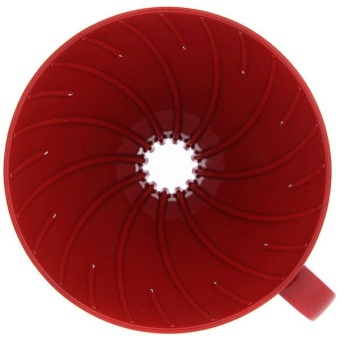 Воронка пластиковая (пуровер) HARIO Coffee Dripper VD-02R для заваривания кофе, цвет красный (2)