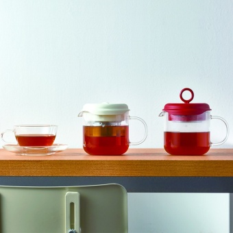 Чайник заварочный Hario Tea Maker Pull Up PTM-35R красный, объём 350 мл 4