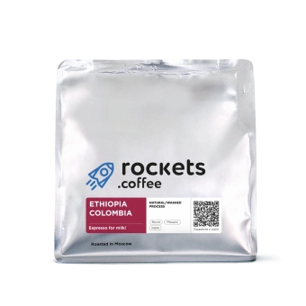 Ethiopia/Colombia #6 ROCKETS COFFEE (для эспрессо) кофе в зернах, упак. 250 г.