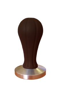 Темпер для кофе d58 JoeFrex Galaxy hgdbf58, с прорезиненной ручкой, цвет тёмно-коричневый, сталь