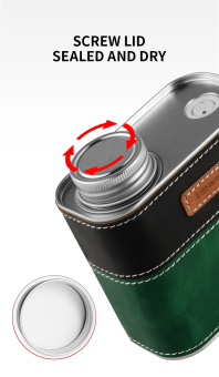 Фляга для хранения кофе MHW-3BOMBER Leather sheath sealed canister C5496, цвет сине-желтый (2)
