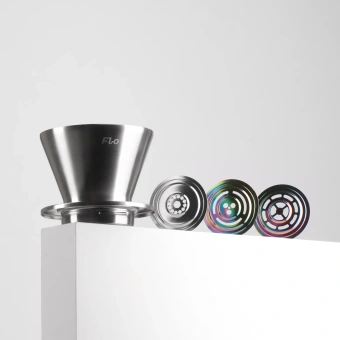 Пуровер-дриппер Varia FLO с регулировкой скорости потока (Нержавеющая сталь, сменные фильтры)