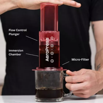 Кофеварка ручная Аэропресс (Aeropress) Clear Purple, цвет красный (4)