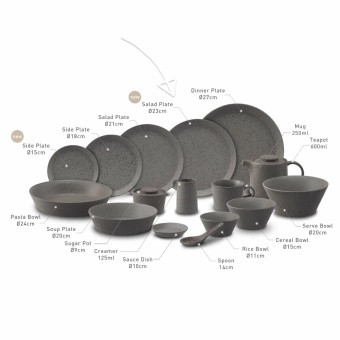 Тарелка Loveramics Stone 23 см D112-14B Salad Plate (Granite), гранитный 9