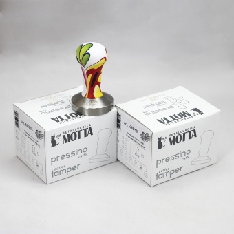 Темпер Ø58 мм MOTTA FLOWER 6381-58 плоское стальное основание, ручка из дерева, цвет цветочный 6
