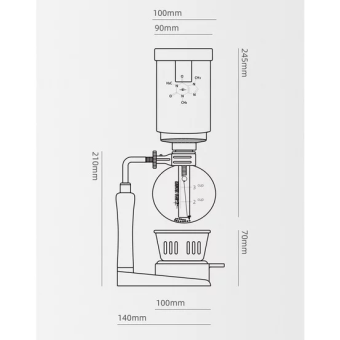 Сифон MHW-3BOMBER Syphon coffee brewer for 1-3 persons для заваривания кофе и чая на 300 мл, S5908 (14)