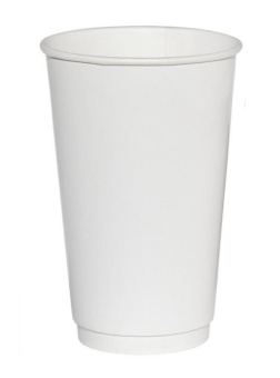 Стакан бумажный для горячих напитков двухслойный Флексознак Белый 500 мл