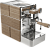 Кофемашина эспрессо рожковая Stone Espresso Mine Premium Inox Wood 0THOMS1SN20006, корпус дерево