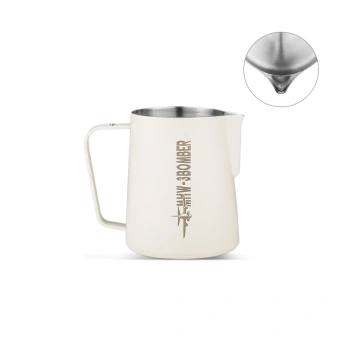 Питчер для молока MHW-3BOMBER Milk Frothing Pitcher 3.0 White, 450 мл – профессиональный питчер для латте-арта из нержавеющей стали SUS304, P3028W