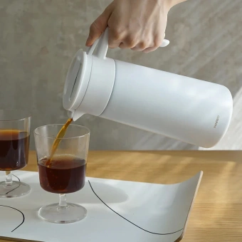 Сервер-термос стальной с керамическим покрытием HARIO CHP-800-W 800мл, цвет: белый