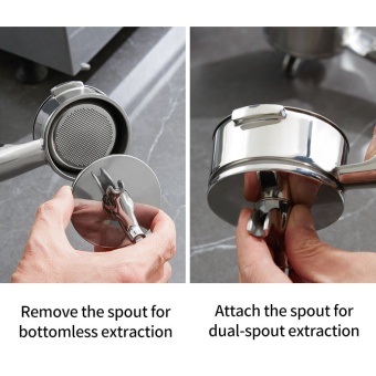 Портафильтр 2-в-1 Double Spout Portafilter zeroHero 58mm  из SUS304 с ручкой из ореха