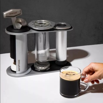 Кофеварка ручная Аэропресс (Aeropress) Premium, цвет серебристый (3)