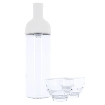 Бутылка для заваривания Hario FIHU-2012-PGR-EX, серая + 2 стеклянные чашки чайные 1