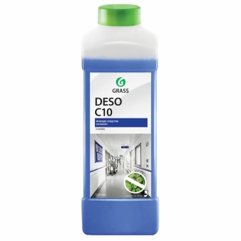 Дезинфицирующее средство с моющим эффектом на основе ЧАС Grass DESO C10 клининг, бутыль 1 л 2