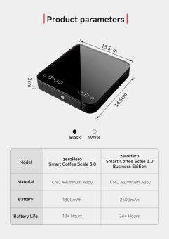 Весы ZeroHero Coffee Scale Black fdzc032, батарея 2500 mAh, цвет черный