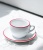 Кофейная пара для капучино Ancap Verona Millecolori Rims AP-36742NO, красный, ободок на чашке,блюдце 5