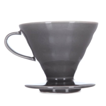 Воронка керамическая Hario 3VDC-02-GR-UEX для приготовления кофе, серая (1)