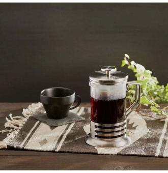 Френч-пресс для заваривания кофе и чая HARIO  THJ-4-HSV 600мл, цвет: металлик