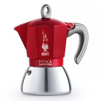 Гейзерная кофеварка Bialetti Moka Induction красный цвет на 4 чашки 6944