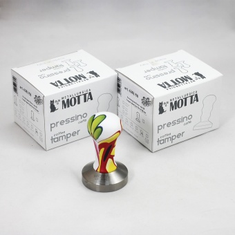 Темпер Ø58 мм MOTTA FLOWER 6381-58 плоское стальное основание, ручка из дерева, цвет цветочный 7