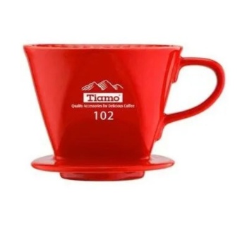 Воронка для кофе TIAMO HG5491 керамическая на 1-4 чашки, красная 1