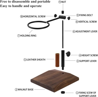 Подставка для кофейного дриппера MHW-3BOMBER Metal Frame And Walnut Base BCH5902, цвет черный (6)