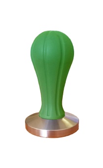 Темпер для кофе d57 JoeFrex Galaxy hggbf57, с прорезиненной злёной ручкой, плоский, сталь