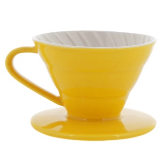 Воронка для кофе TIAMO HG5543Y керамическая, размер V01, желтая  2