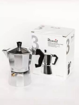 Гейзерная кофеварка Gnali&Zani BRASIL серебристая на 3п арт. BRA003 (1)