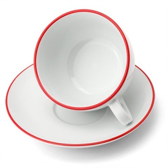 Кофейная пара для латте Ancap Verona Millecolori Rims AP-37313, красный, ободок на чашке,блюдце 3
