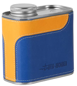 Фляга для хранения кофе MHW-3BOMBER Leather sheath sealed canister C5496, цвет сине-желтый (1)