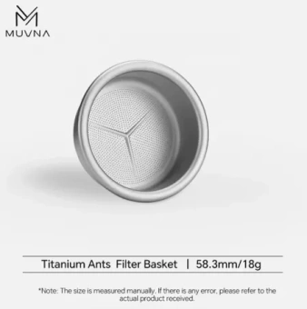 Прецизионная корзина для портафильтра MUVNA Titanium Ants 18 г, 58,3 мм