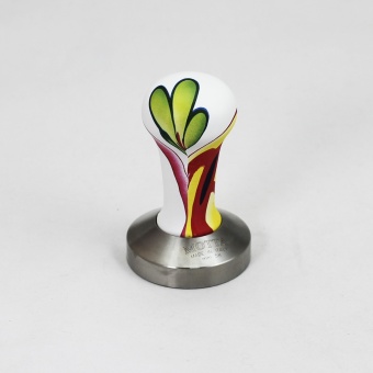 Темпер Ø58 мм MOTTA FLOWER 6381-58 плоское стальное основание, ручка из дерева, цвет цветочный 2