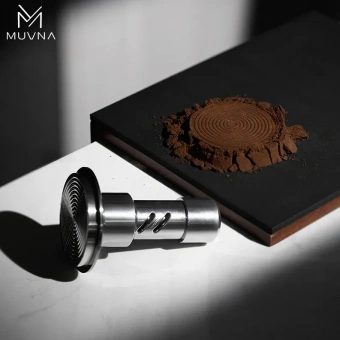 Темпер Muvna Click Sonorous Tamper D58.35, серебро, резьба. Артикул: T2653T. Материал: SUS304, алюминиевый сплав