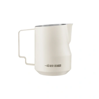 Питчер для молока MHW-3BOMBER Turbo Milk Pitcher White, 450 мл – профессиональный питчер для вспенивания молока и латте-арта
