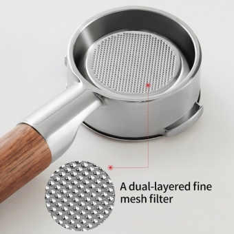 Портафильтр 2-в-1 Double Spout Portafilter zeroHero 58mm  из SUS304 с ручкой из ореха