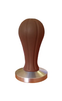 Темпер для кофе d58 JoeFrex Galaxy hglbf58, с прорезиненной коричневой ручкой, плоский сталь