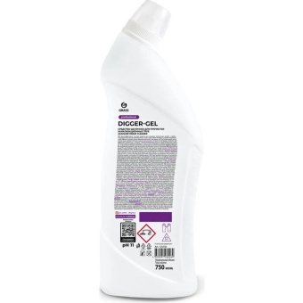 Средство щелочное для прочистки канализационных труб Grass Digger-gel Professional, флакон 1000 мл 2