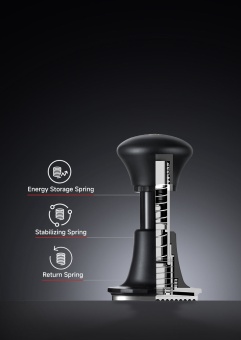 Темпер для кофе ZeroHero Sword Calibrated Espresso Tamper — калиброванный темпер 30 lb с автолевелингом и рельефным основанием 58 мм, черный